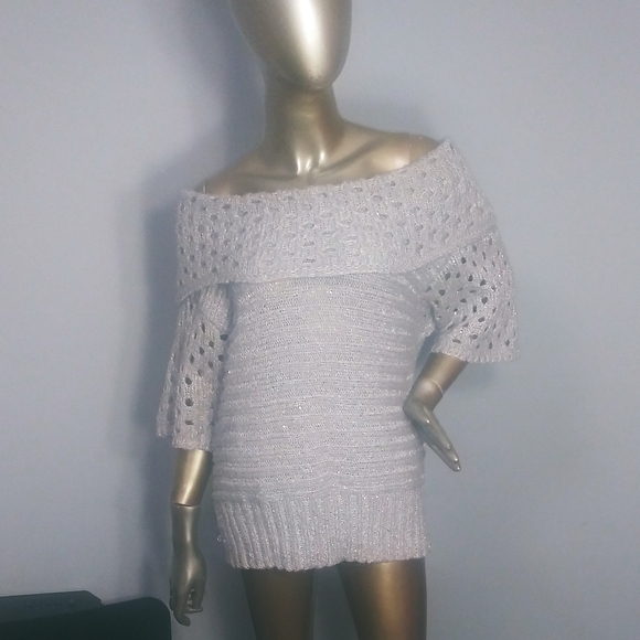 Roz & Ali sparkly wide turtleneck sweater - Picture 2 of 8